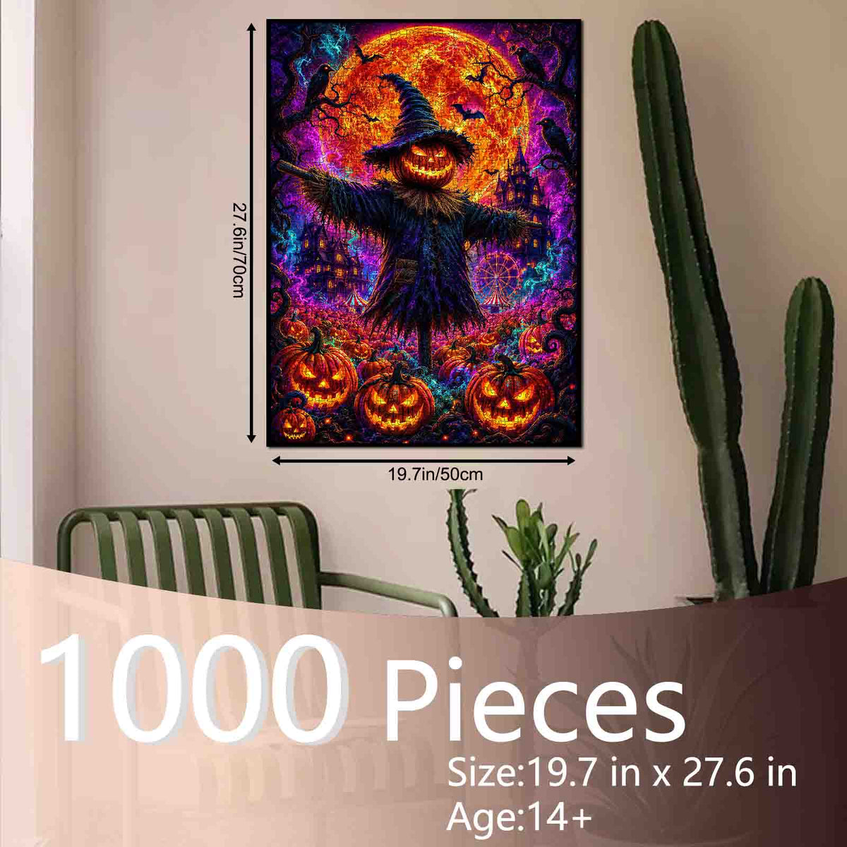 Pumpkin Scarecrow Haunted Carnival Jigsaw Puzzle