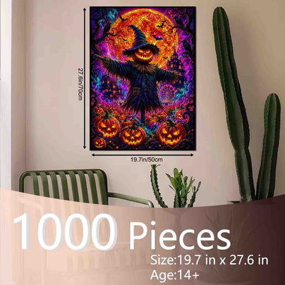 Pumpkin Scarecrow Haunted Carnival Jigsaw Puzzle