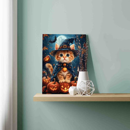 Halloween Kitten Wizard Paint by Numbers