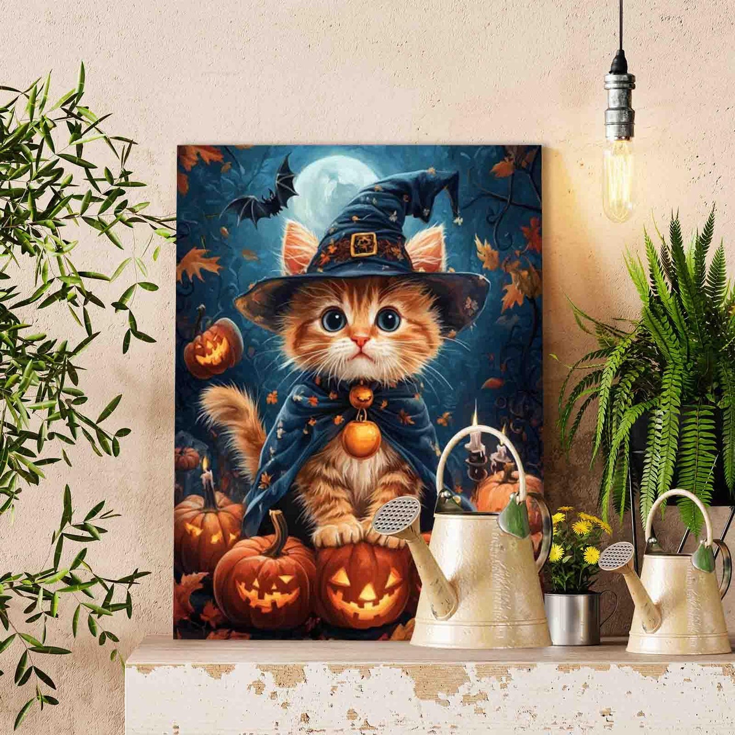 Halloween Kitten Wizard Paint by Numbers