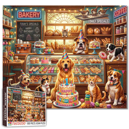 Puppy Birthday Bakery Party Jigsaw Puzzle