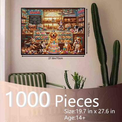 Puppy Birthday Bakery Party Jigsaw Puzzle
