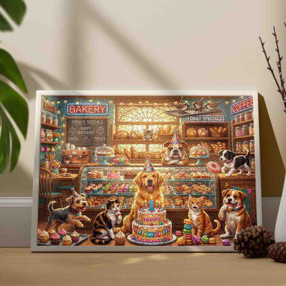 Puppy Birthday Bakery Party Jigsaw Puzzle