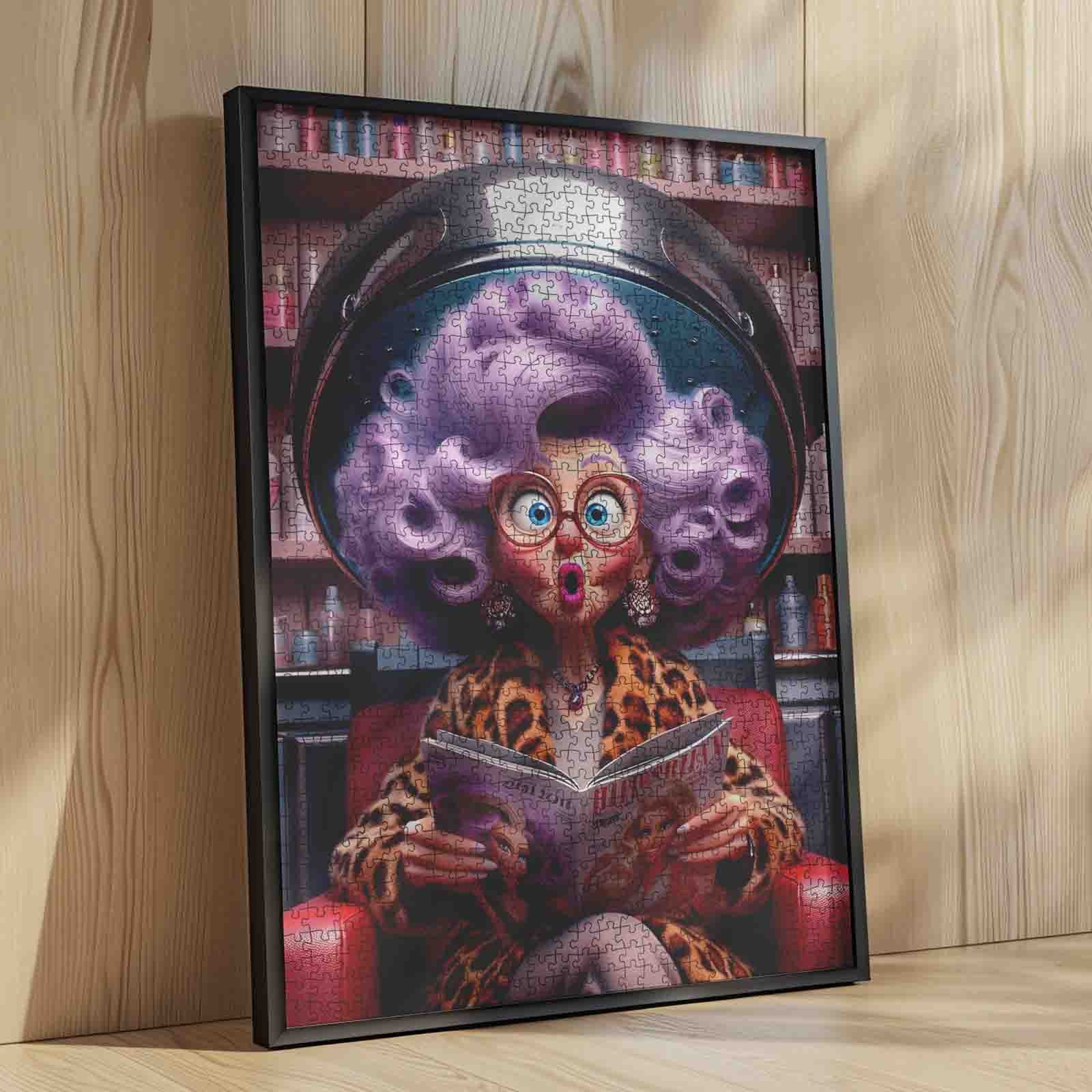 Purple Hair Salon Surprise Jigsaw Puzzle