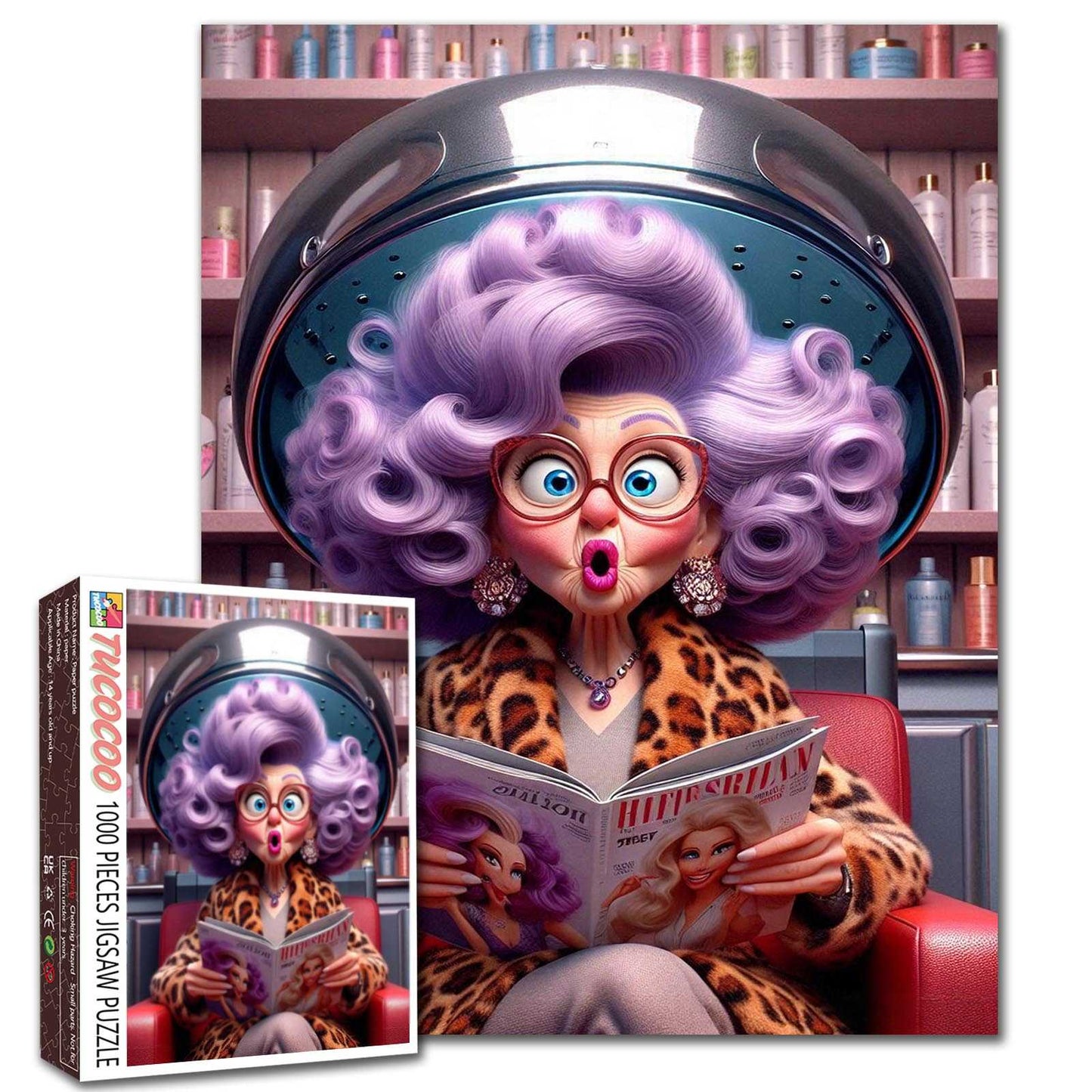 Purple Hair Salon Surprise Jigsaw Puzzle
