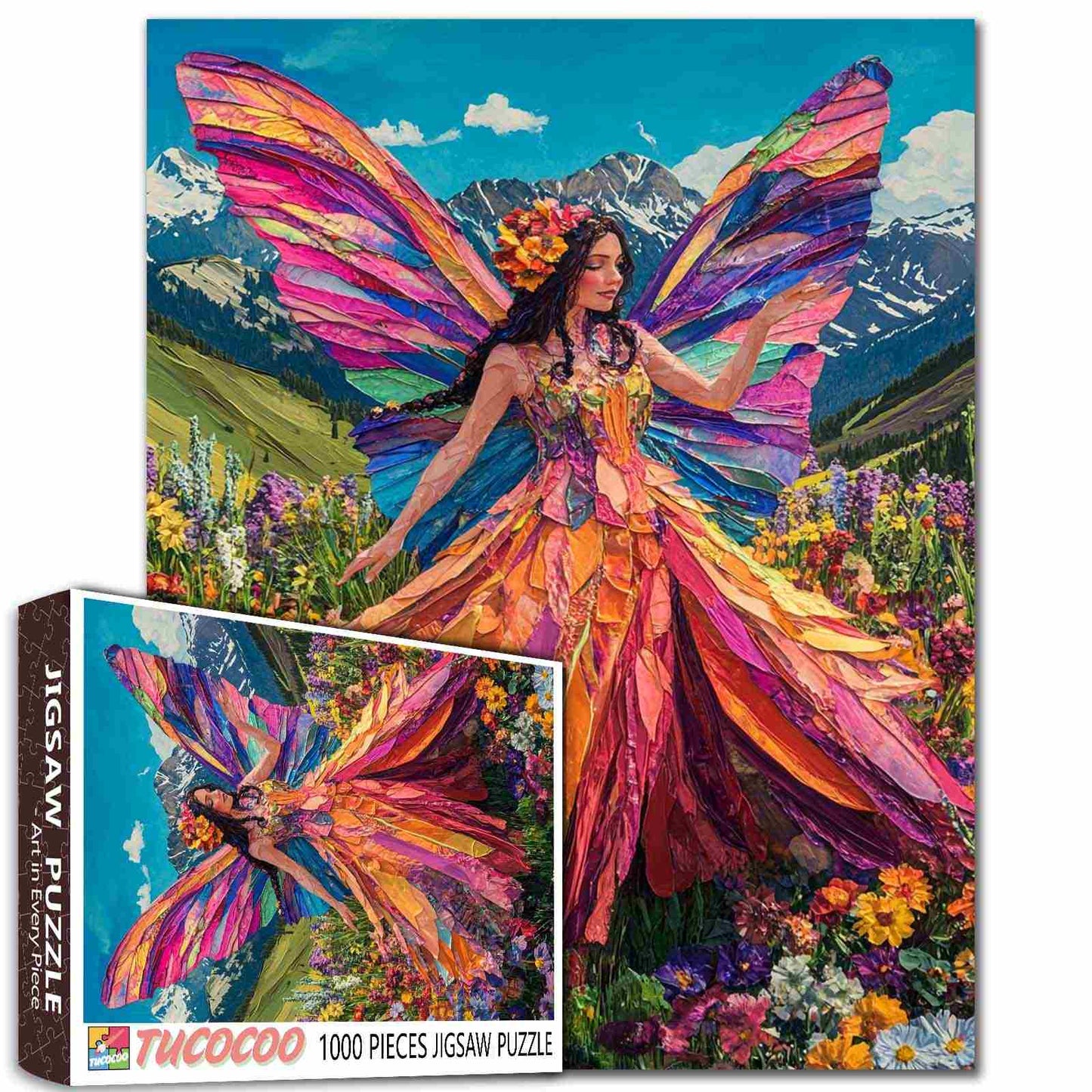 Rainbow Fairy in Alpine Meadow Jigsaw Puzzle