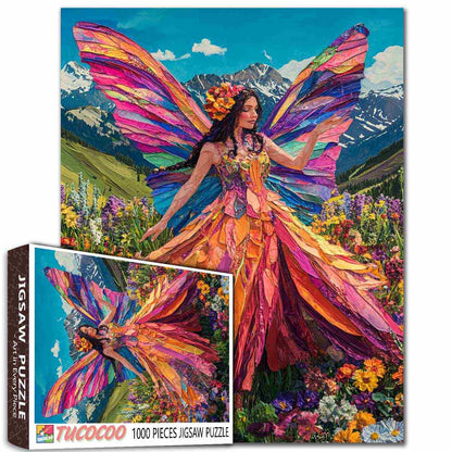 Rainbow Fairy in Alpine Meadow Jigsaw Puzzle