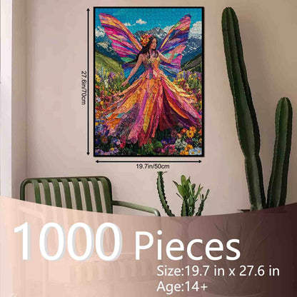 Rainbow Fairy in Alpine Meadow Jigsaw Puzzle