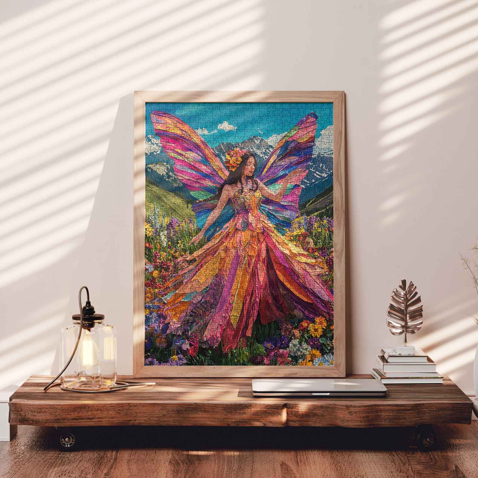 Rainbow Fairy in Alpine Meadow Jigsaw Puzzle