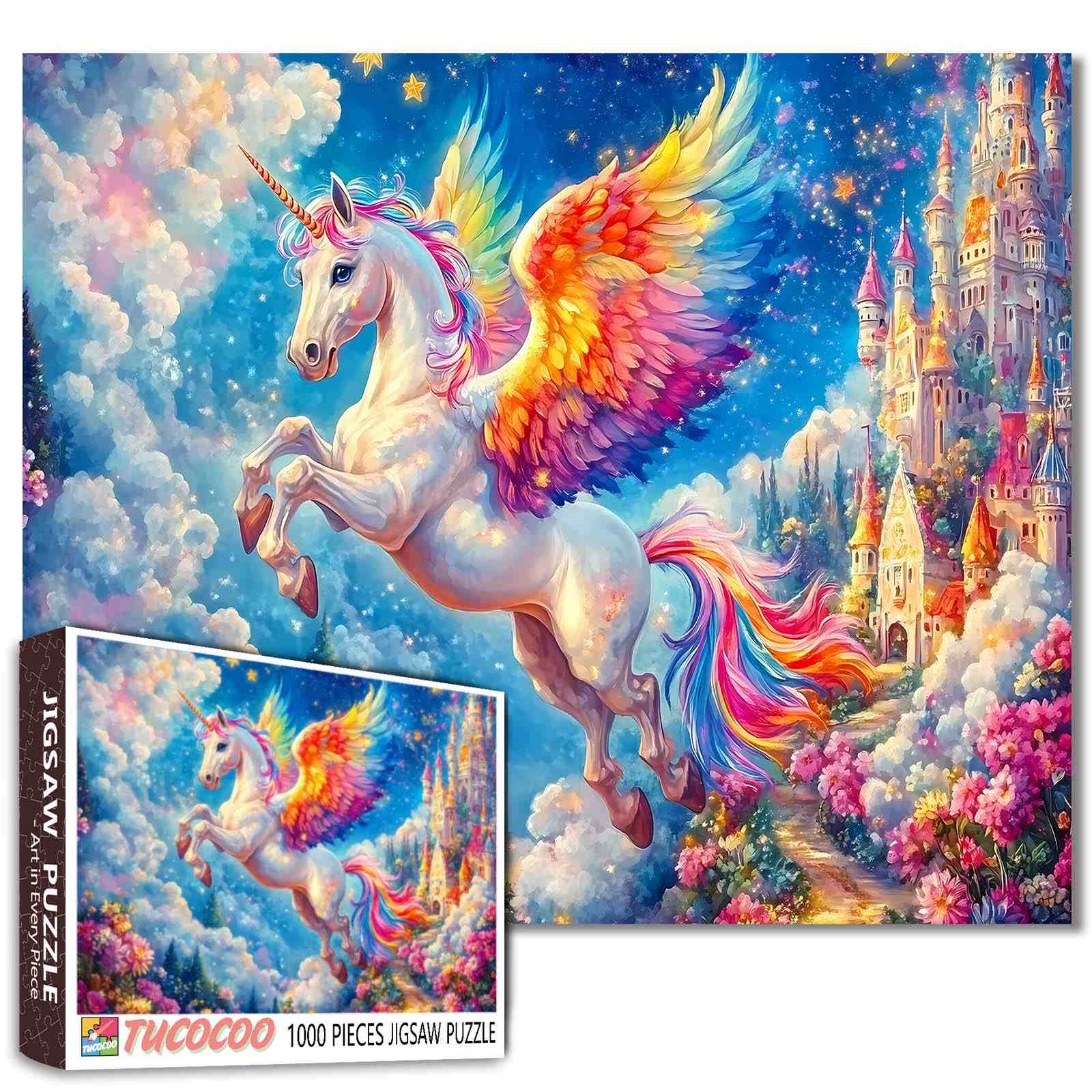 Rainbow Winged Unicorn Jigsaw Puzzle
