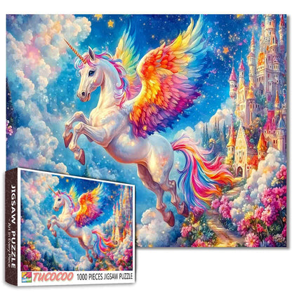 Rainbow Winged Unicorn Jigsaw Puzzle