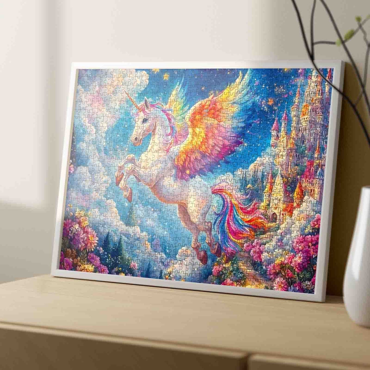 Rainbow Winged Unicorn Jigsaw Puzzle