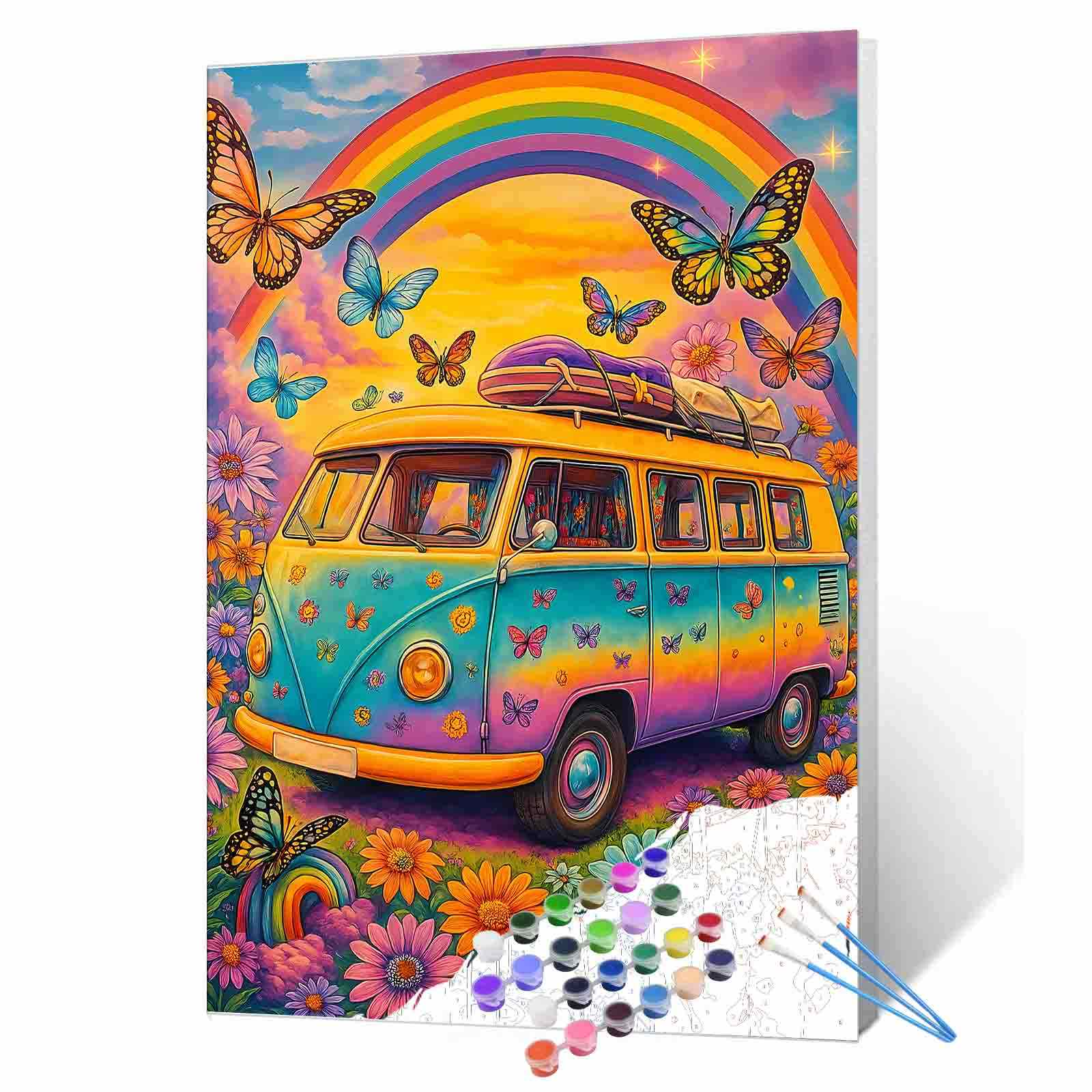 Rainbow Camper Adventure Paint by Numbers
