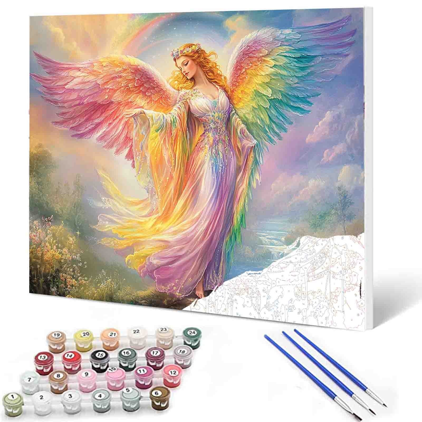 Rainbow Light Angel Paint by Numbers