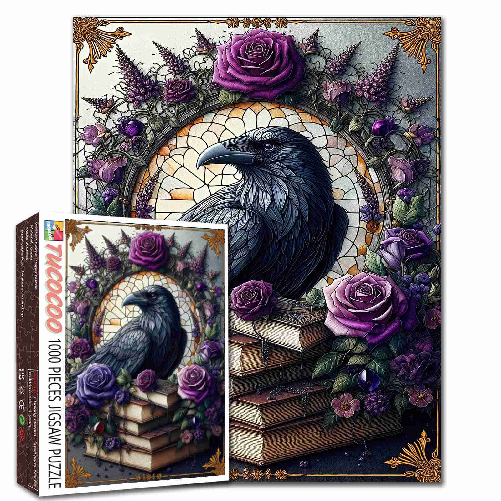 Raven and Roses Jigsaw Puzzle