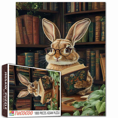Intelligent Rabbit Reading Book Jigsaw Puzzle