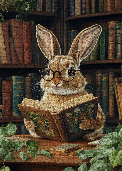 Intelligent Rabbit Reading Book Jigsaw Puzzle