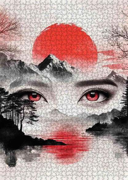 Red Sun Mountain Spirit Jigsaw Puzzle