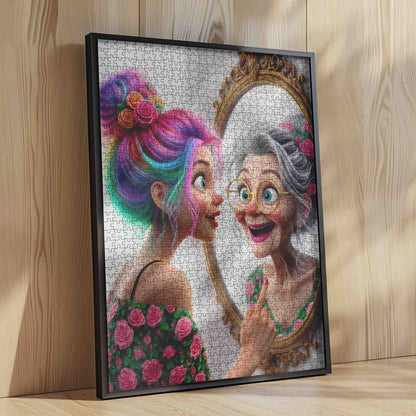 Reflection of Time and Blooming Soul Jigsaw Puzzle