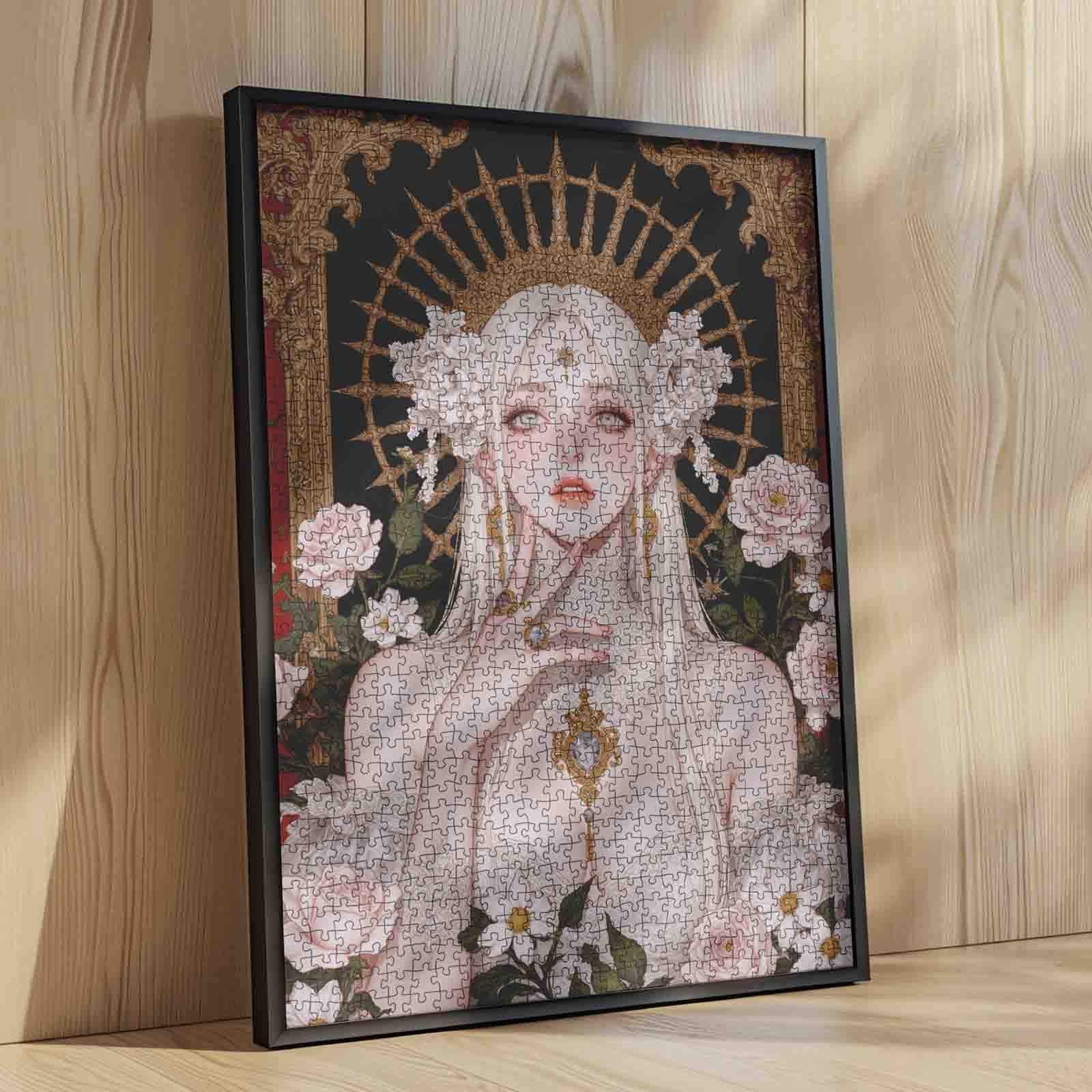 Regal White Rose Princess Jigsaw Puzzle