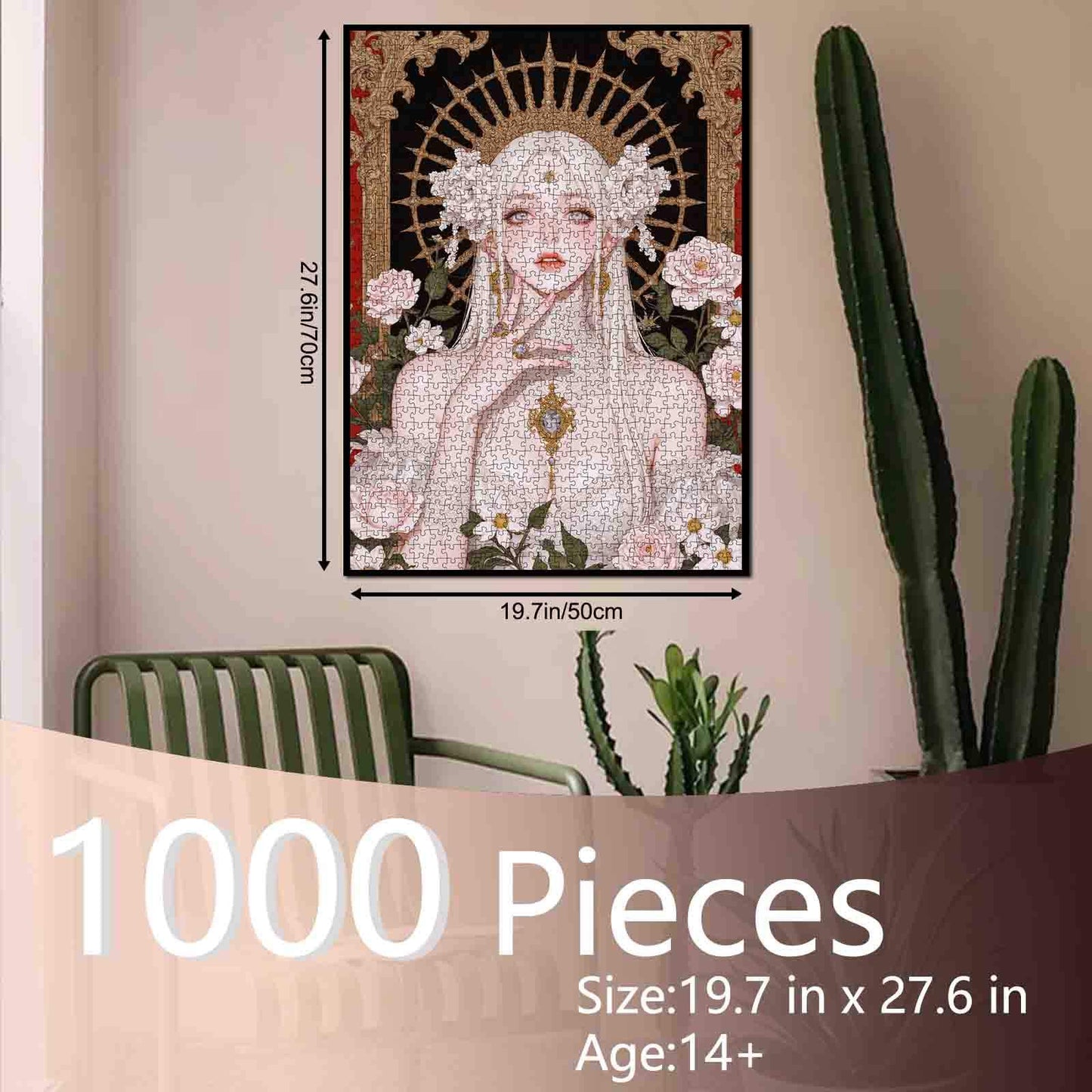 Regal White Rose Princess Jigsaw Puzzle