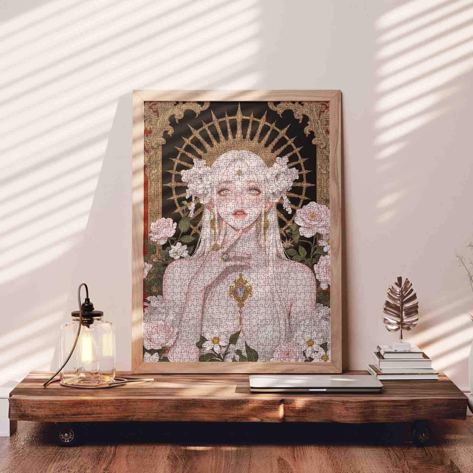 Regal White Rose Princess Jigsaw Puzzle