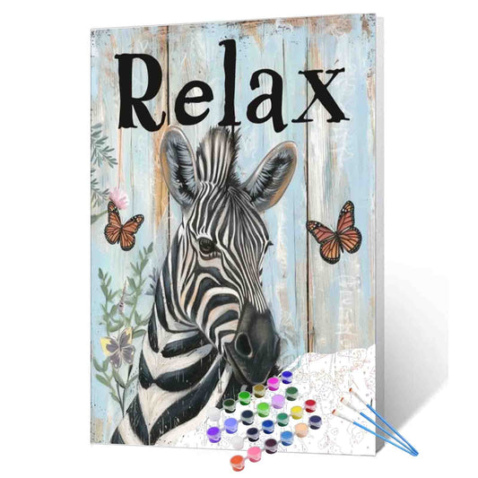 Relaxing Zebra Garden Paint by Numbers