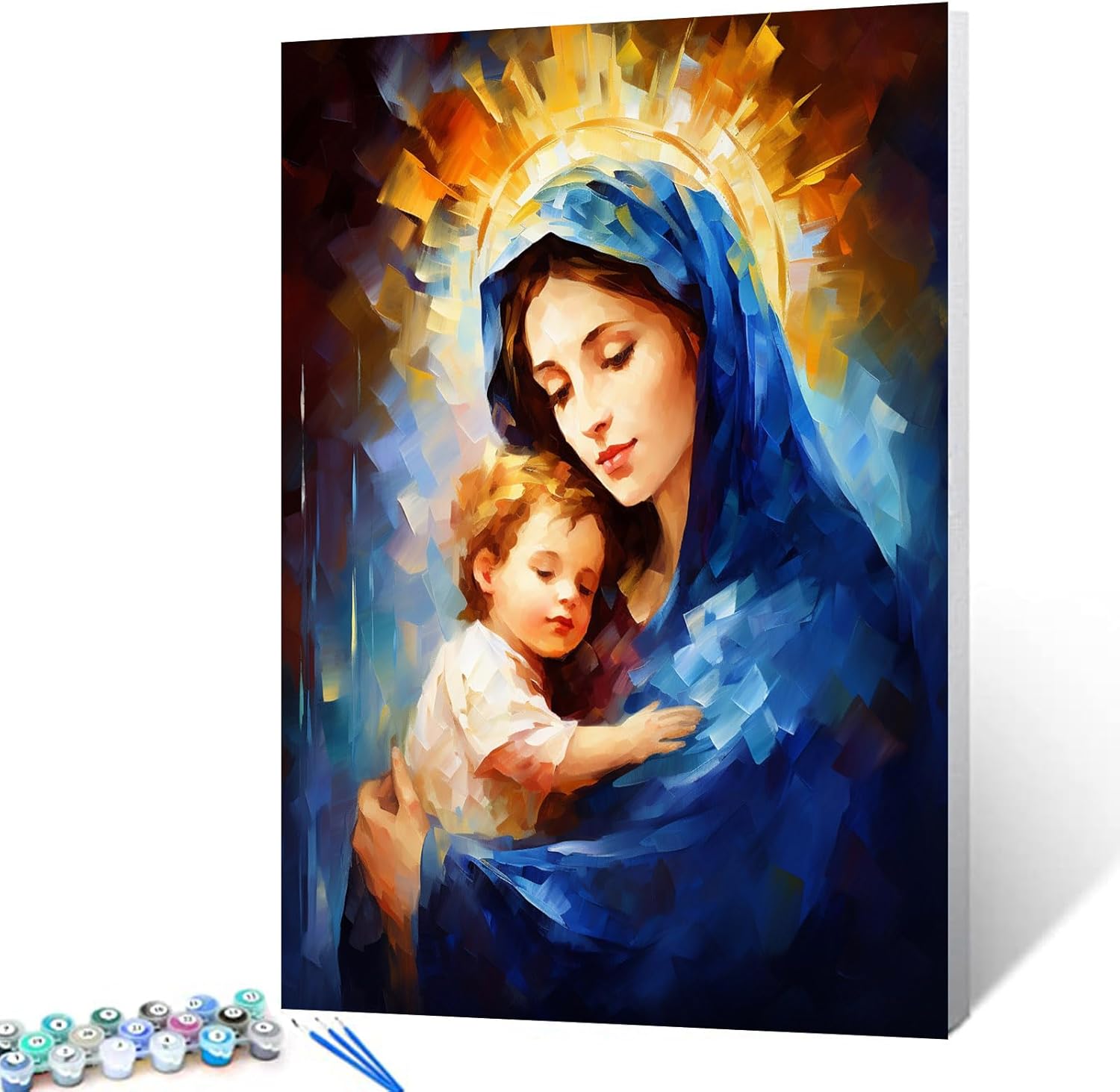 Mother Mary with Baby Jesus Paint by Numbers