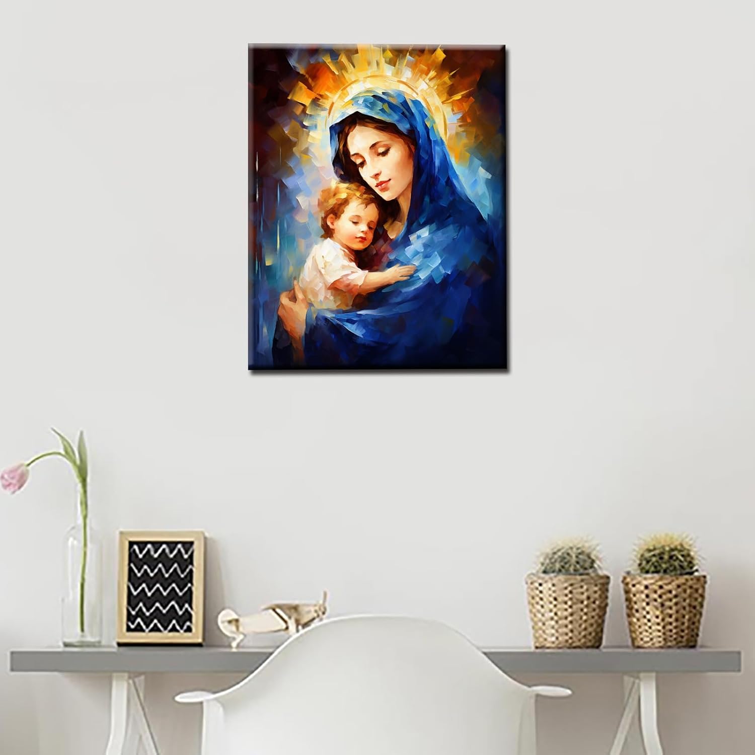 Mother Mary with Baby Jesus Paint by Numbers