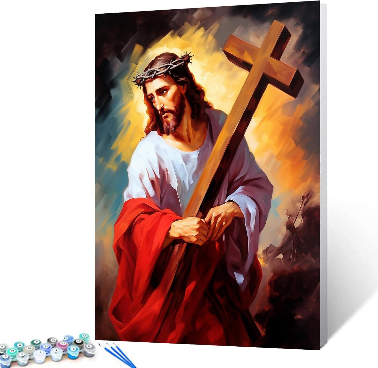 Jesus Holding the Cross Paint by Numbers