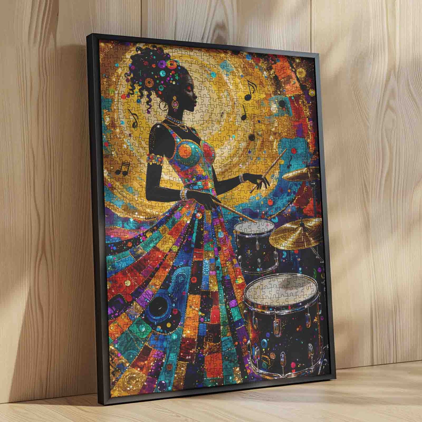 Rhythm of Color Jazz Drummer Jigsaw Puzzle