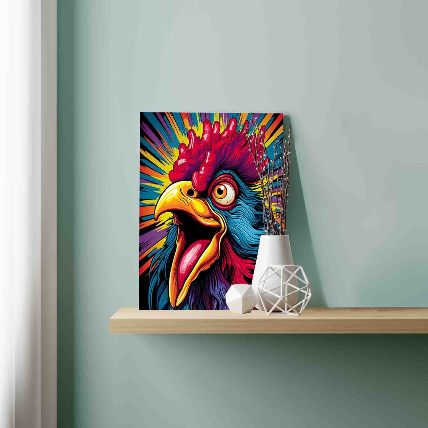 Roaring Rooster Pop Art Paint by Numbers