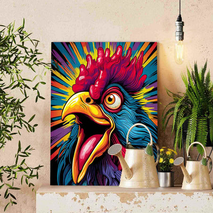 Roaring Rooster Pop Art Paint by Numbers