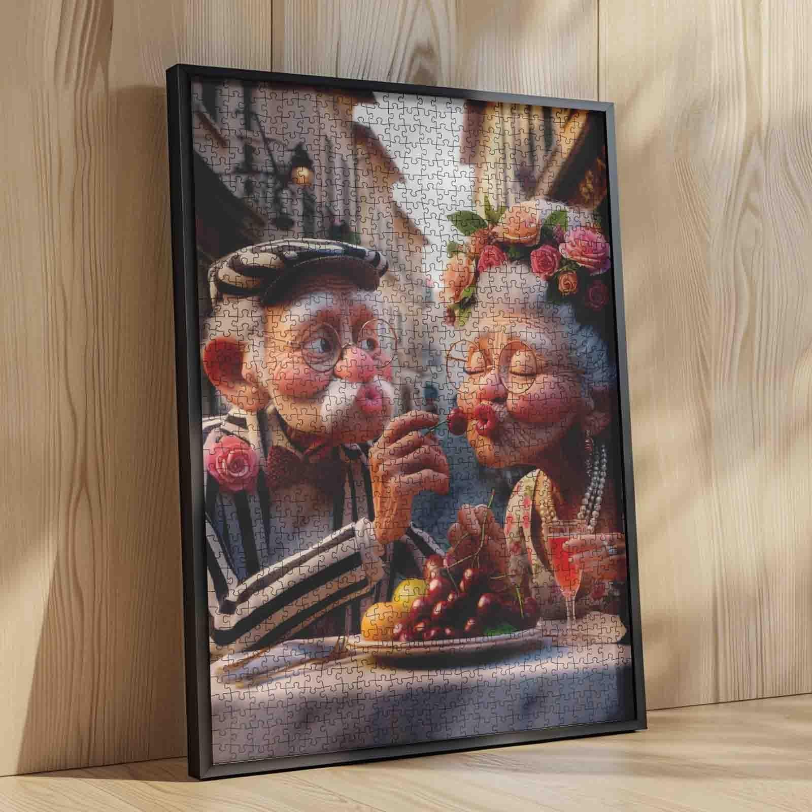 Romantic Cherry Kiss Jigsaw Puzzle