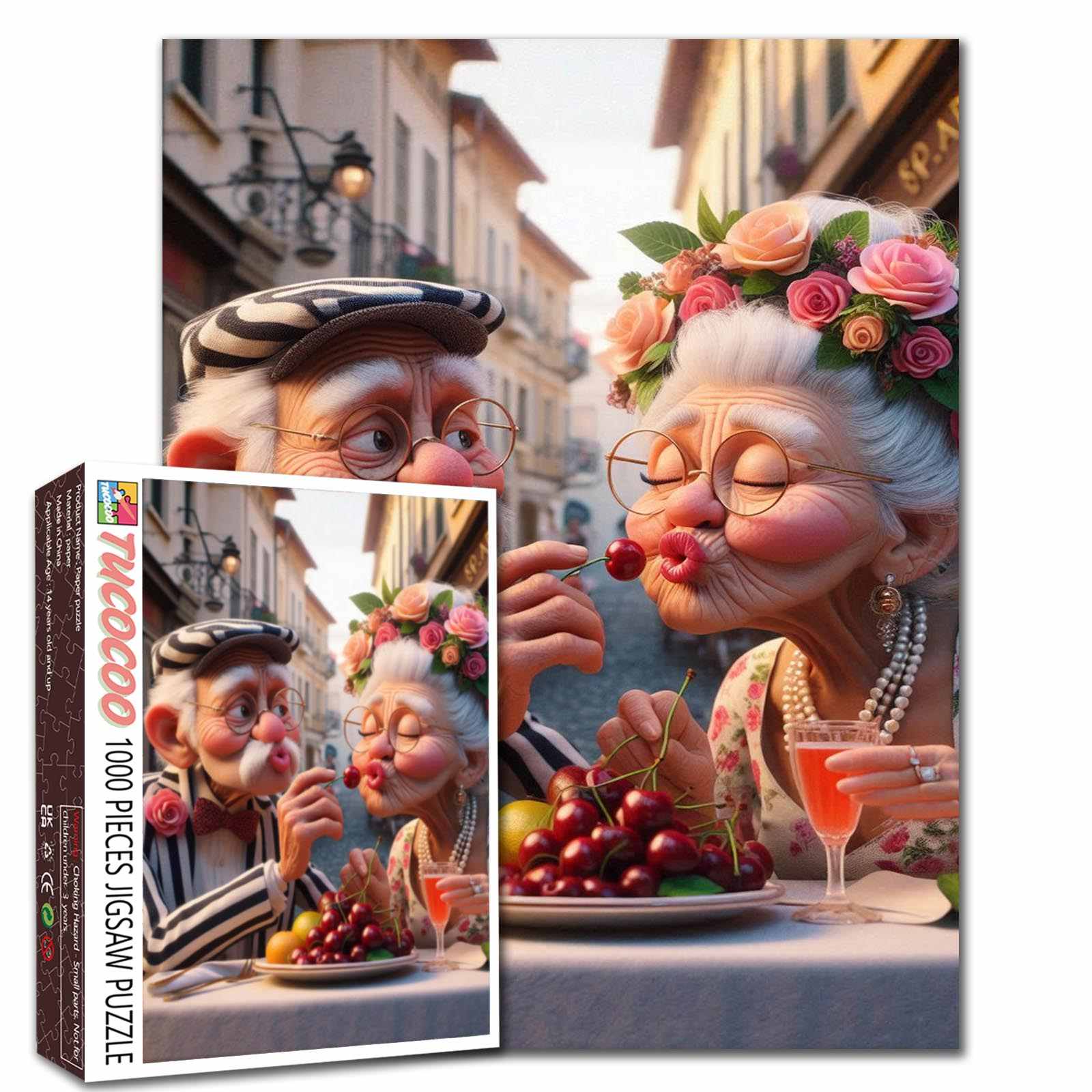 Romantic Cherry Kiss Jigsaw Puzzle