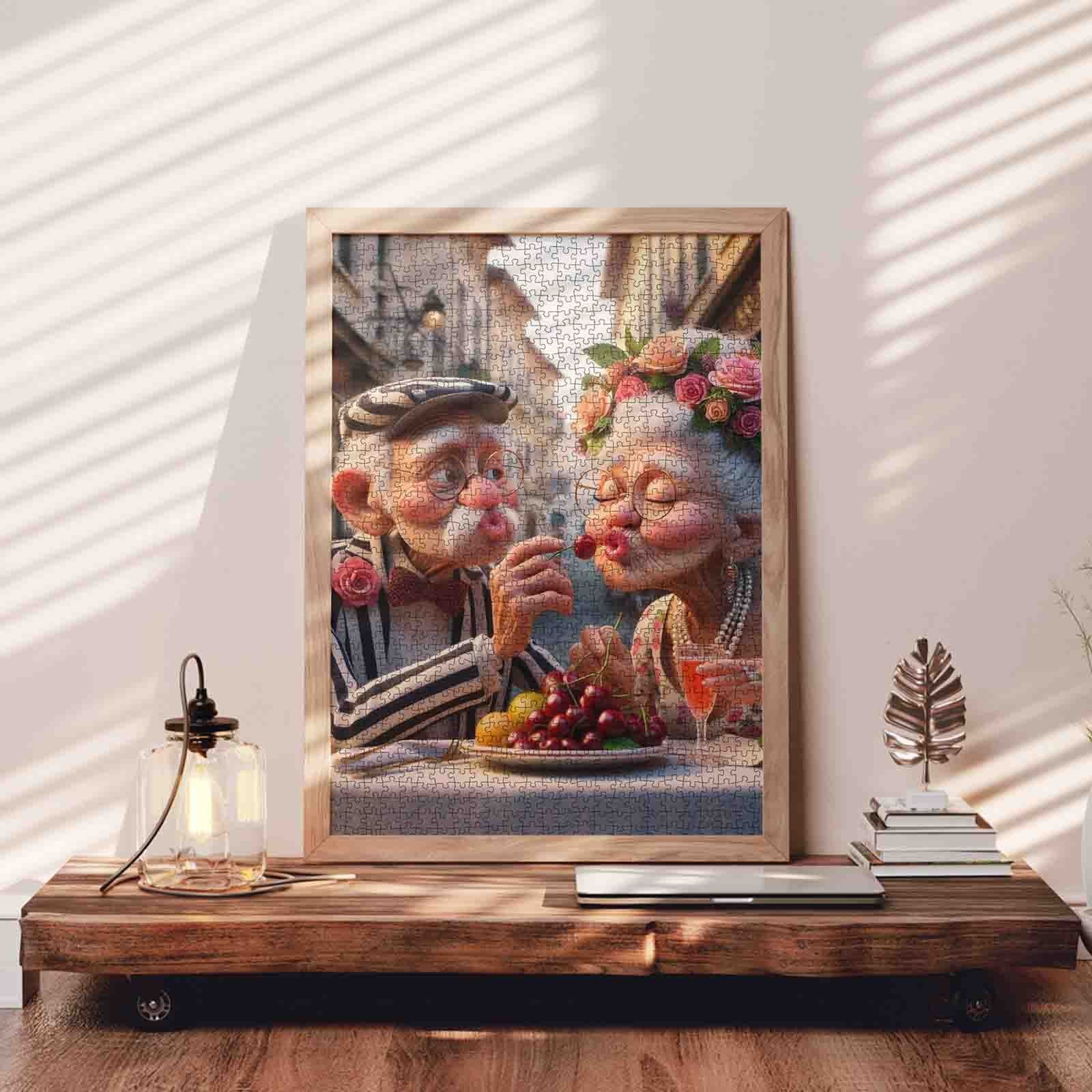 Romantic Cherry Kiss Jigsaw Puzzle