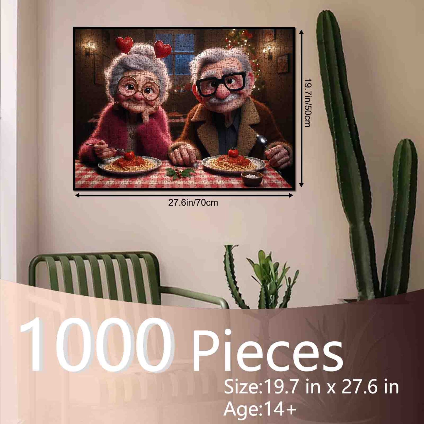 Romantic Senior Couple Dinner Jigsaw Puzzle