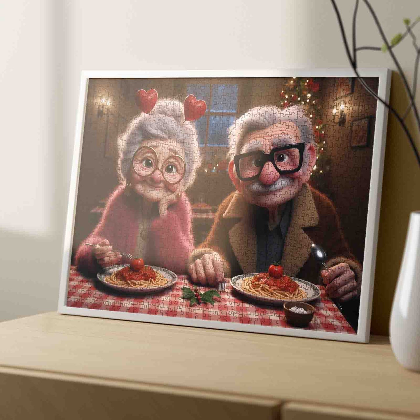 Romantic Senior Couple Dinner Jigsaw Puzzle