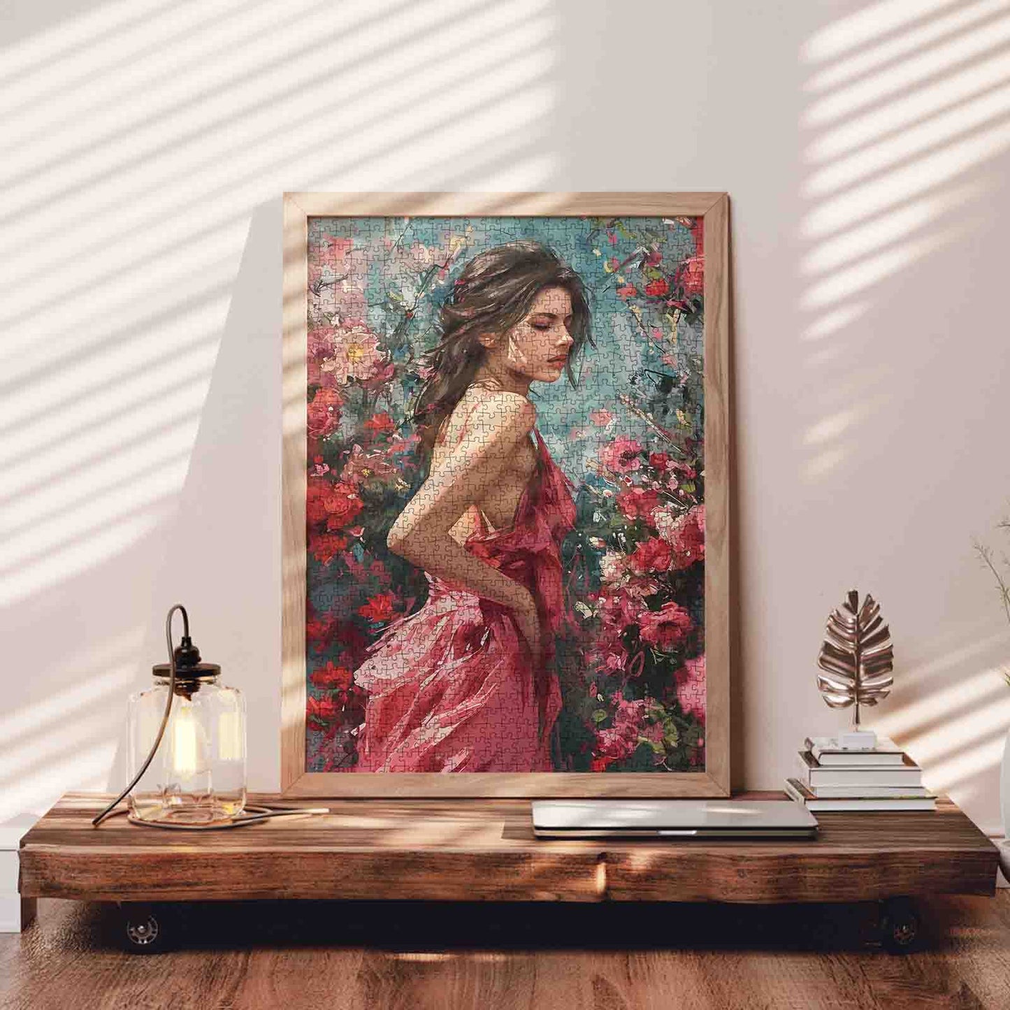 Rose Garden Woman Portrait Jigsaw Puzzle
