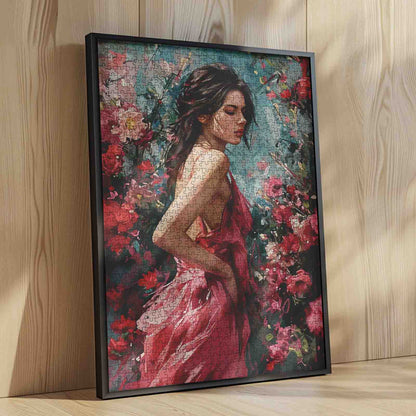 Rose Garden Woman Portrait Jigsaw Puzzle