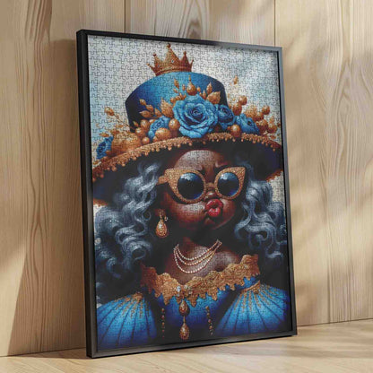Royal Blue Queen Jigsaw Puzzle