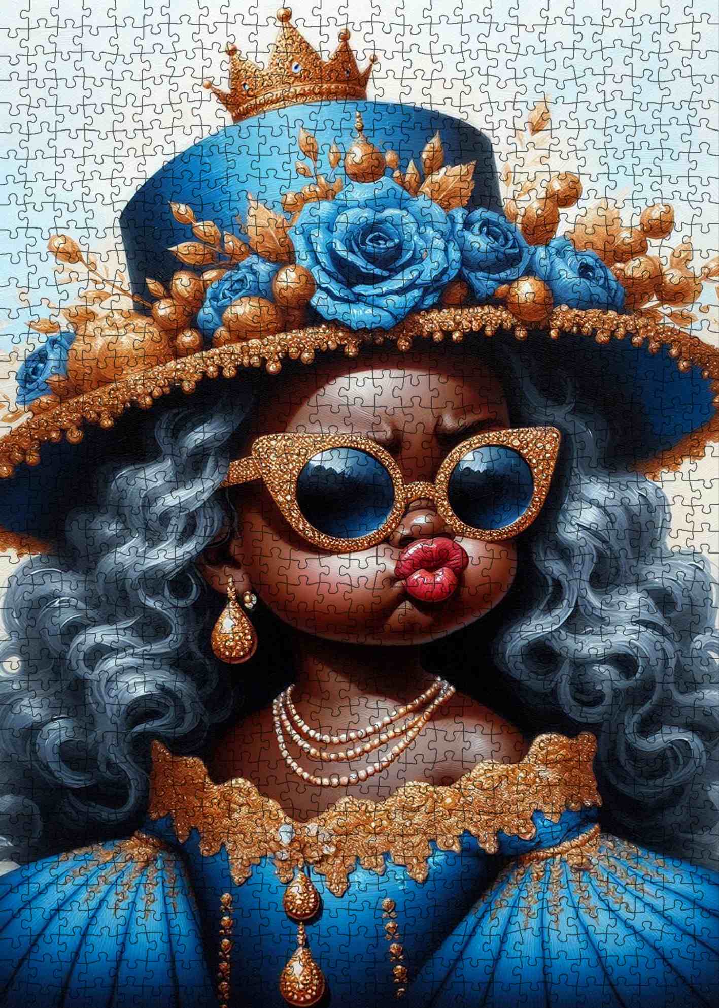 Royal Blue Queen Jigsaw Puzzle