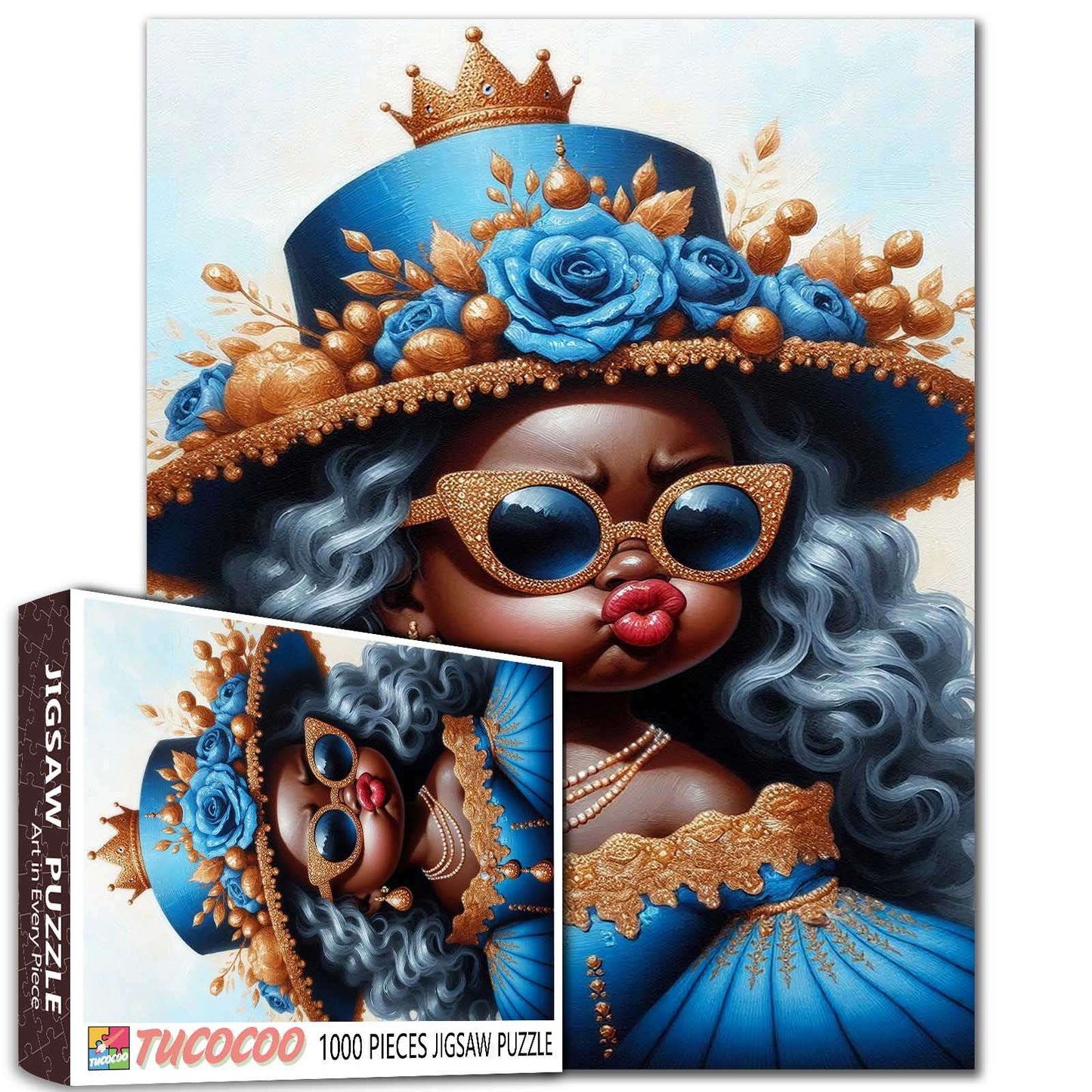 Royal Blue Queen Jigsaw Puzzle