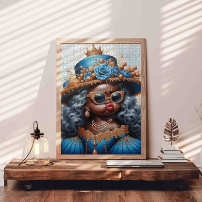 Royal Blue Queen Jigsaw Puzzle