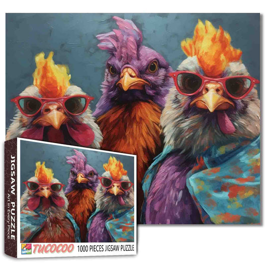 Rustic Chickens Jigsaw Puzzle