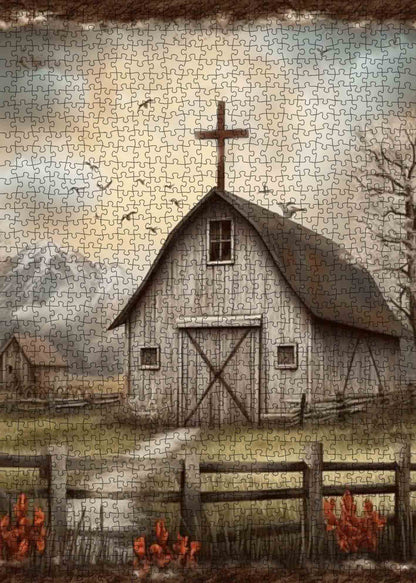 Rustic Faith Barn Jigsaw Puzzle