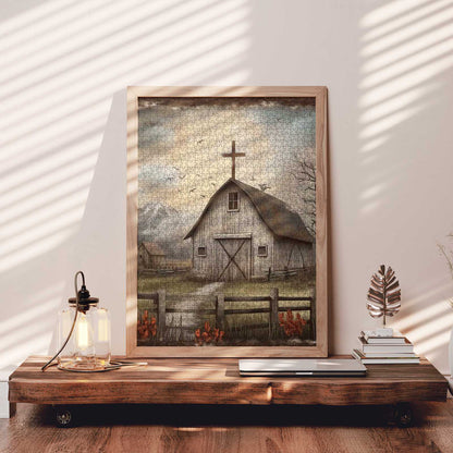 Rustic Faith Barn Jigsaw Puzzle