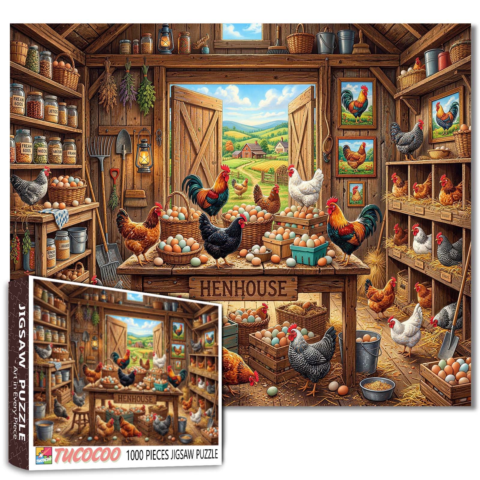 Rustic Henhouse Farm Life Jigsaw Puzzle