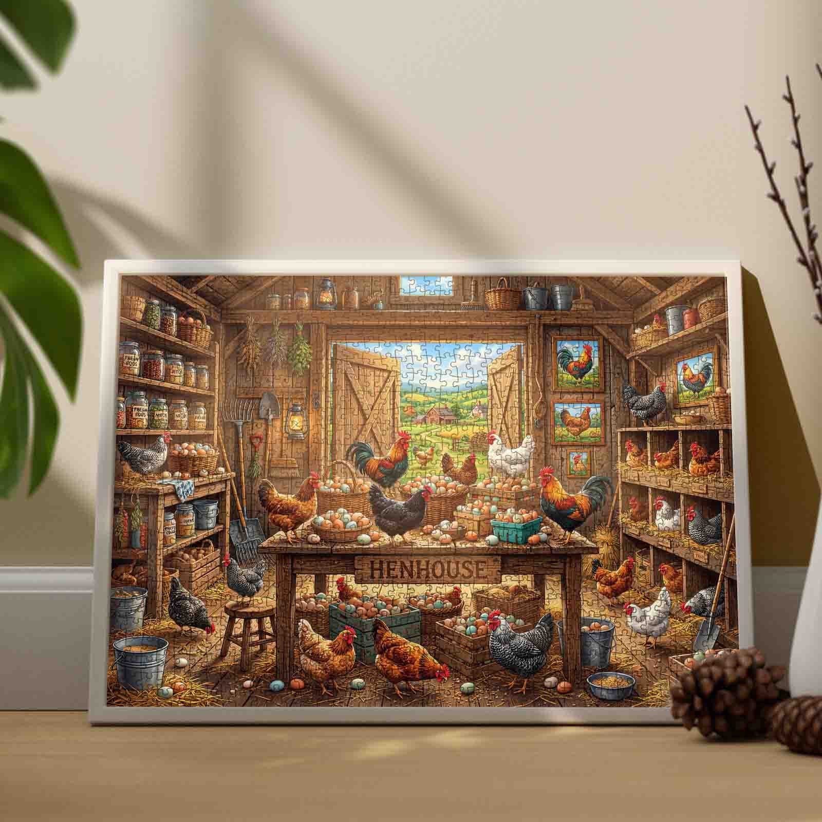 Rustic Henhouse Farm Life Jigsaw Puzzle