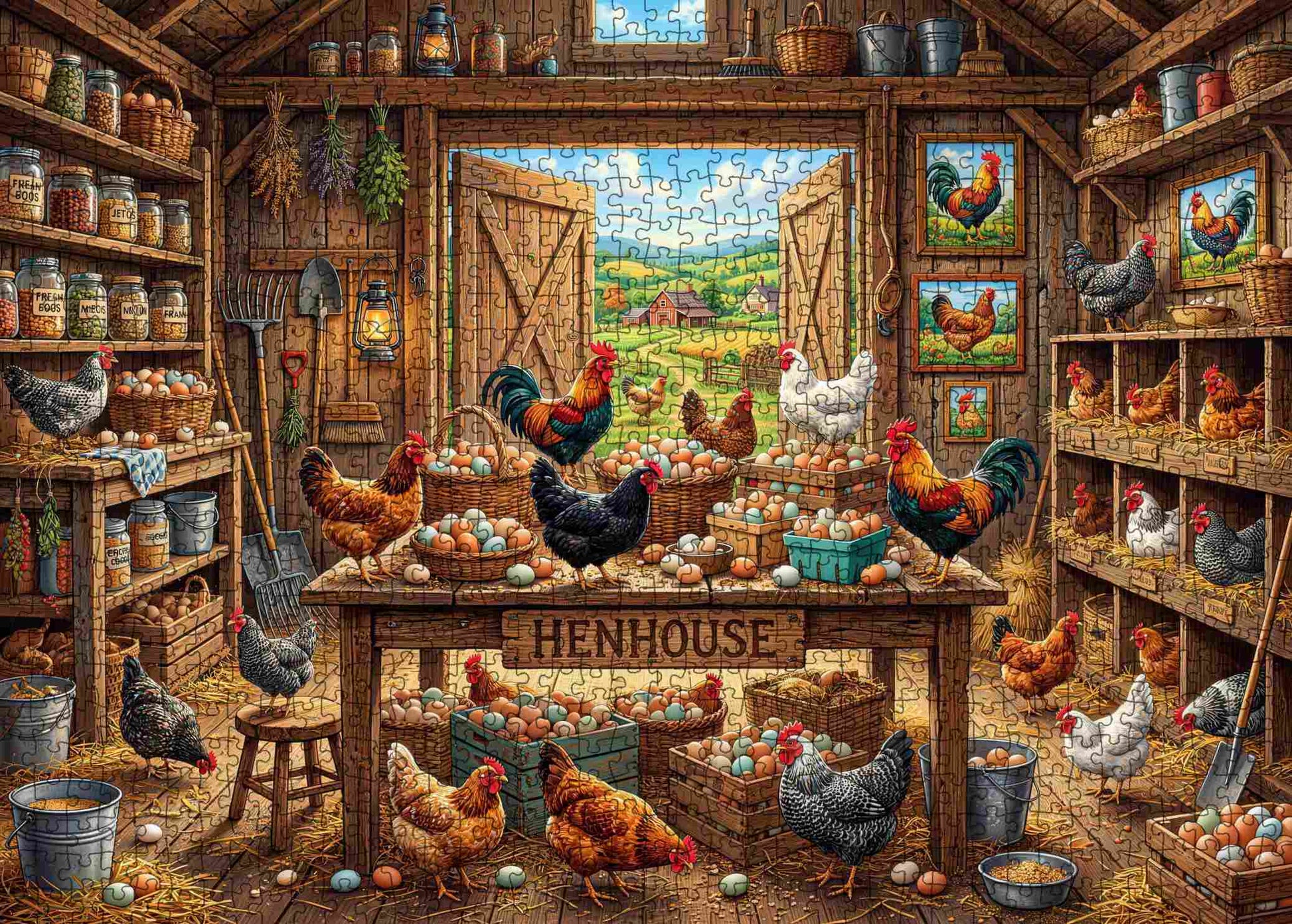 Rustic Henhouse Farm Life Jigsaw Puzzle